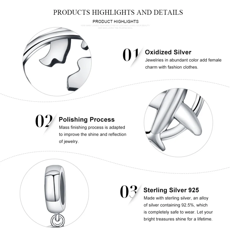 (imagem para) Charm Pendente Um sonho de viajar estilo Pandora - SCC242 - Visualizar 6