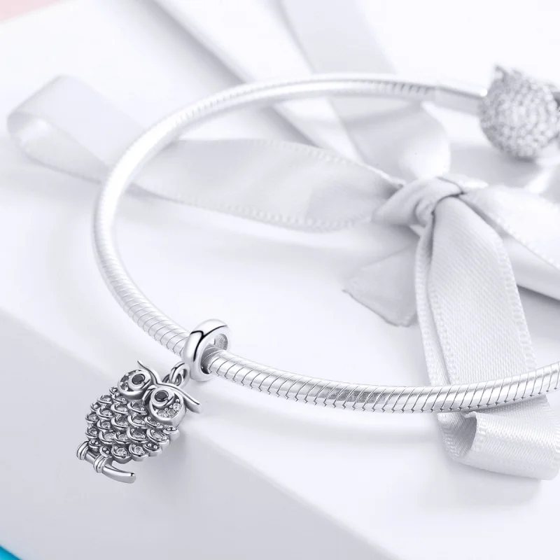 (imagem para) Charm Pendente Uma Coruja Brotando estilo Pandora - SCC949 - Visualizar 3