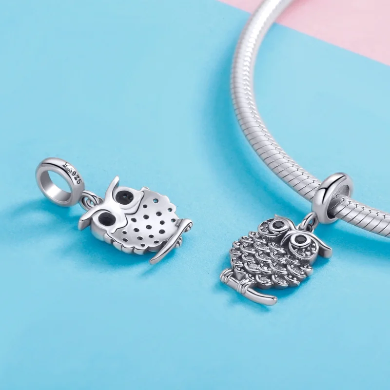 (imagem para) Charm Pendente Uma Coruja Brotando estilo Pandora - SCC949 - Visualizar 4