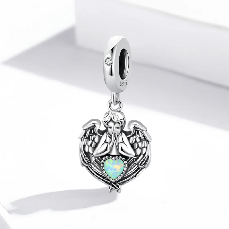 (imagem para) Pandora Style Angel Pray Love Dangle - BSC568 - Visualizar 2