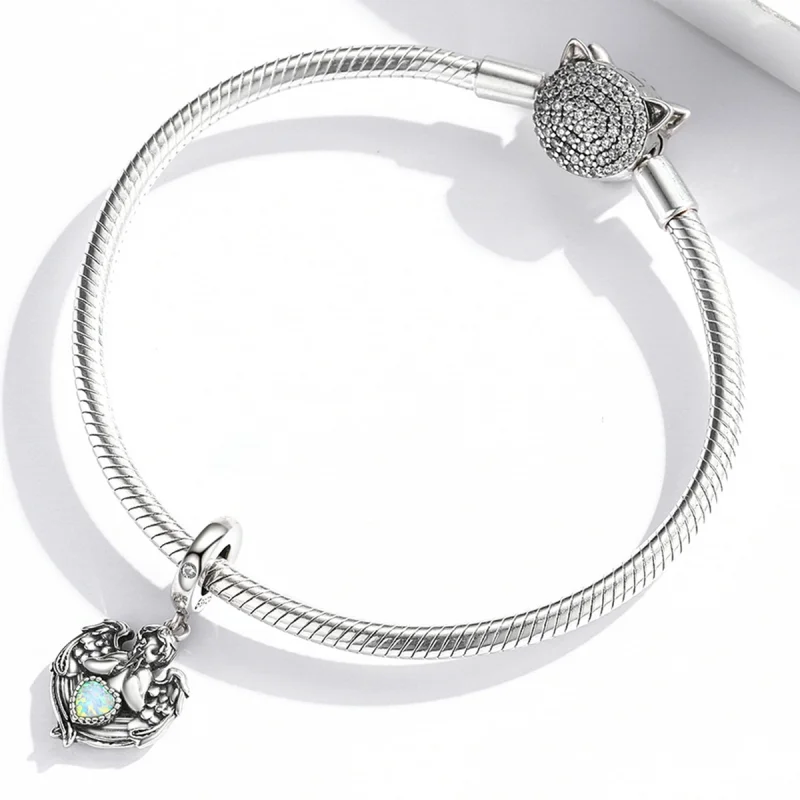 (imagem para) Pandora Style Angel Pray Love Dangle - BSC568 - Visualizar 3