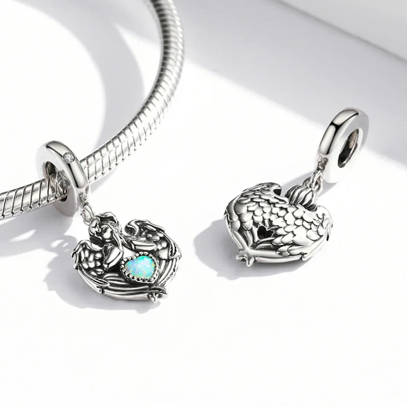 (imagem para) Pandora Style Angel Pray Love Dangle - BSC568 - Visualizar 4