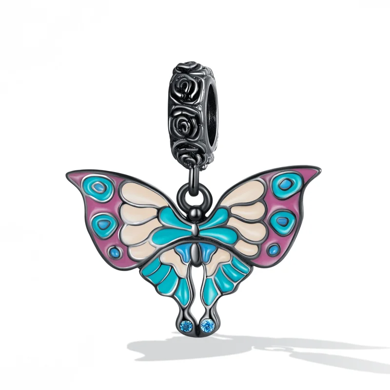 (imagem para) Pandora Style Artistic Butterfly Dangle - SCC2240 - Visualizar 2