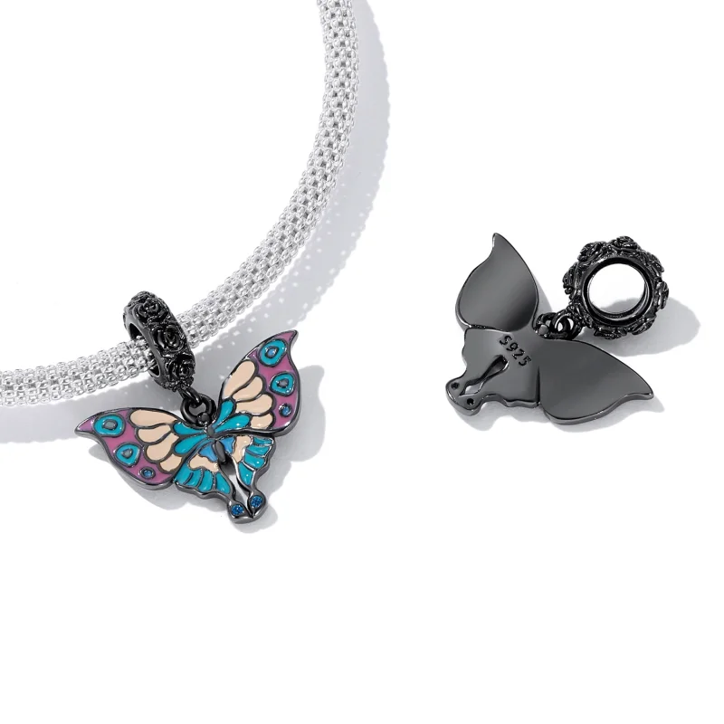(imagem para) Pandora Style Artistic Butterfly Dangle - SCC2240 - Visualizar 4