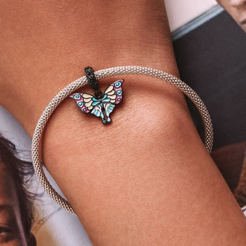 (imagem para) Pandora Style Artistic Butterfly Dangle - SCC2240 - Visualizar 6