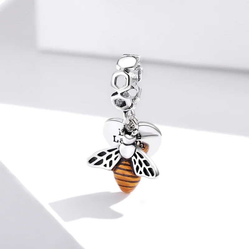 (imagem para) Pandora Style Bees and Hearts Dangle - BSC495 - Visualizar 2