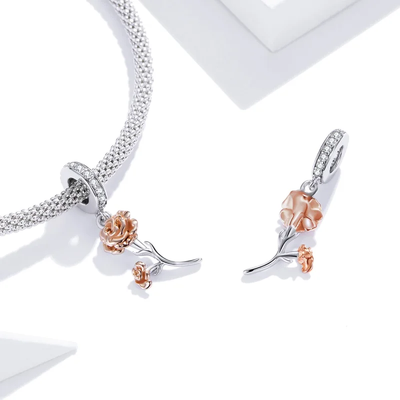 (imagem para) Pandora Style Carnation Dangle - BSC422 - Visualizar 4