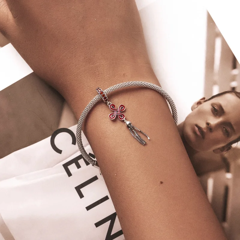 (imagem para) Pandora Style Chinese Knot Dangle - SCC2069 - Visualizar 5