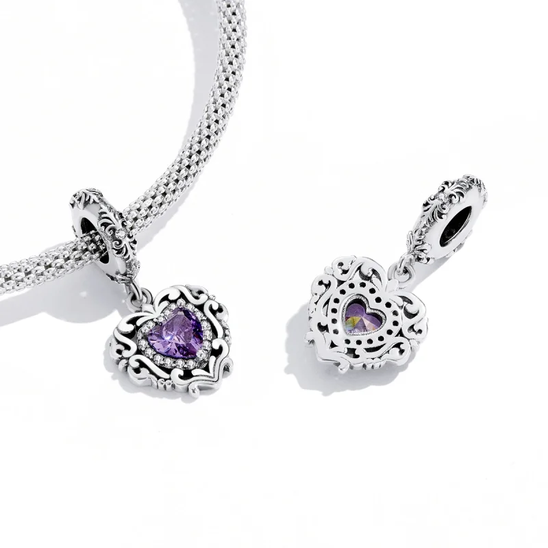 (imagem para) Pandora Style Classical Love Dangle - SCC2181 - Visualizar 4