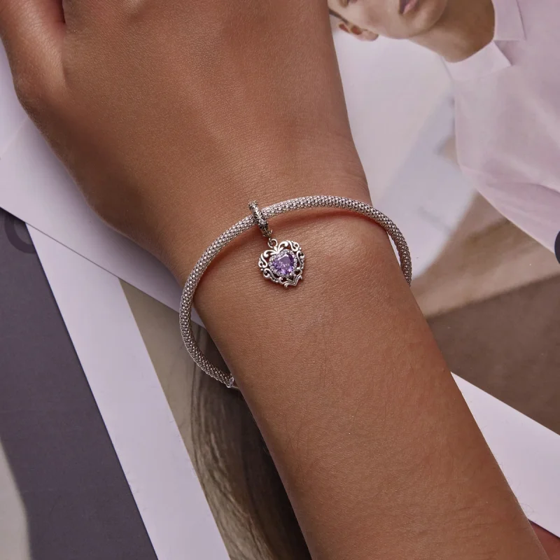 (imagem para) Pandora Style Classical Love Dangle - SCC2181 - Visualizar 5