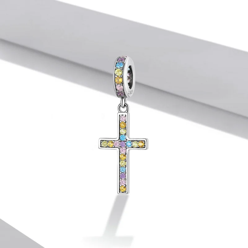 (imagem para) Pandora Style Colorful Cross Dangle - SCC2156 - Visualizar 2