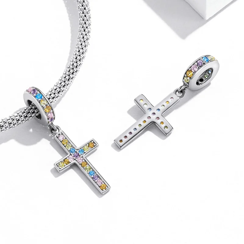 (imagem para) Pandora Style Colorful Cross Dangle - SCC2156 - Visualizar 4