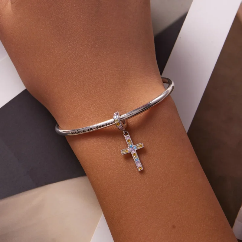(imagem para) Pandora Style Colorful Cross Dangle - SCC2156 - Visualizar 5