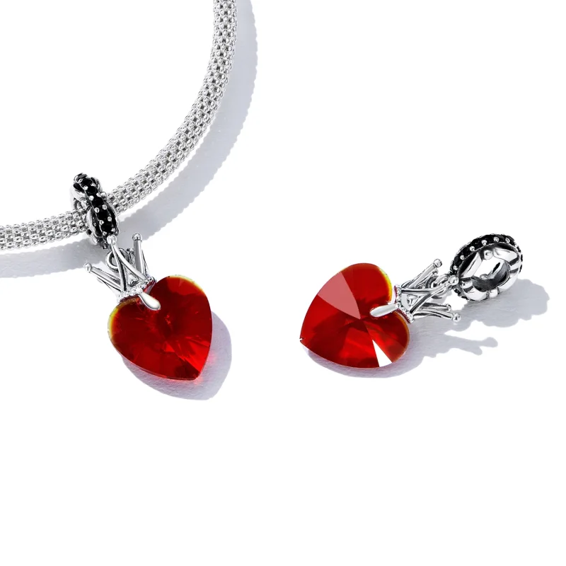 (imagem para) Pandora Style Crown Heart Dangle - SCC2247 - Visualizar 4