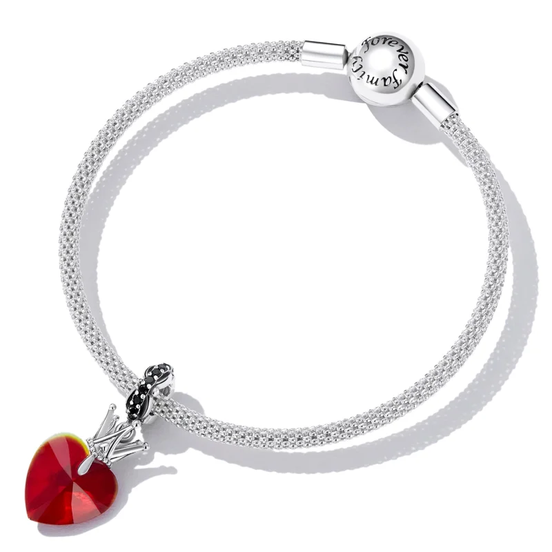 (imagem para) Pandora Style Crown Heart Dangle - SCC2247 - Visualizar 5