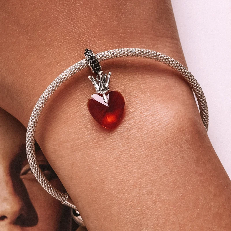 (imagem para) Pandora Style Crown Heart Dangle - SCC2247 - Visualizar 6