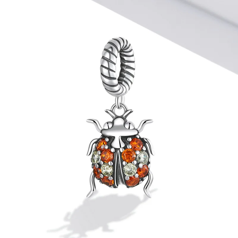 (imagem para) Pandora Style Delicate Ladybug Dangle - SCC2179 - Visualizar 2
