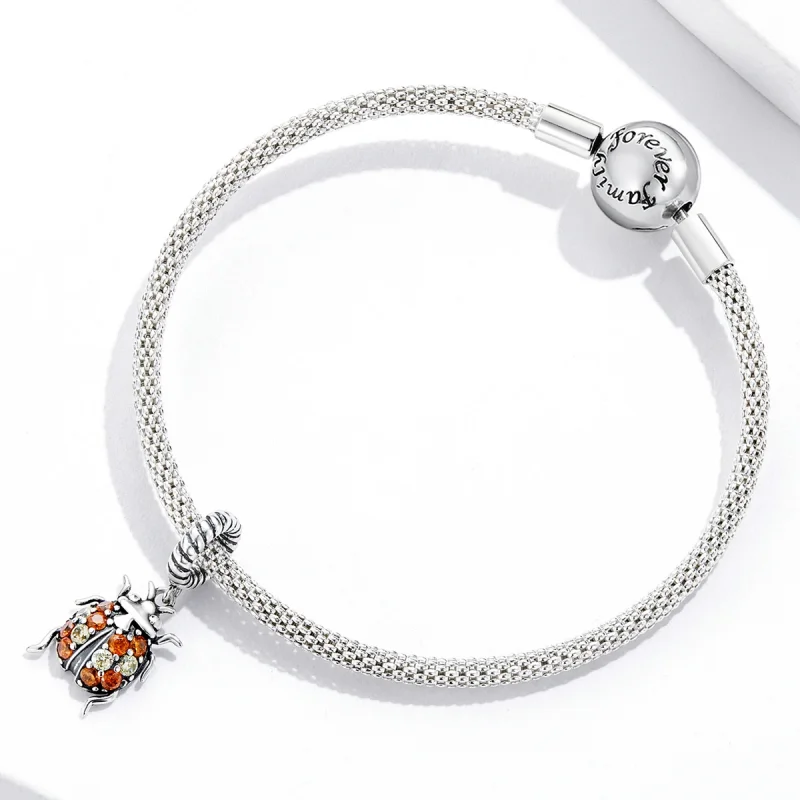 (imagem para) Pandora Style Delicate Ladybug Dangle - SCC2179 - Visualizar 3