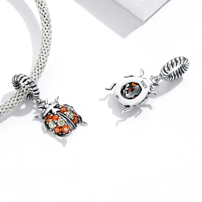 (imagem para) Pandora Style Delicate Ladybug Dangle - SCC2179 - Visualizar 4