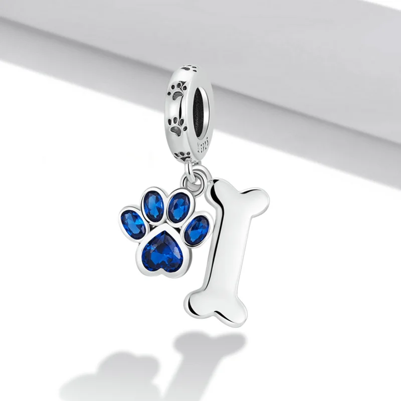 (imagem para) Pandora Style Dog Paw Bone Dangle - SCC2127 - Visualizar 2
