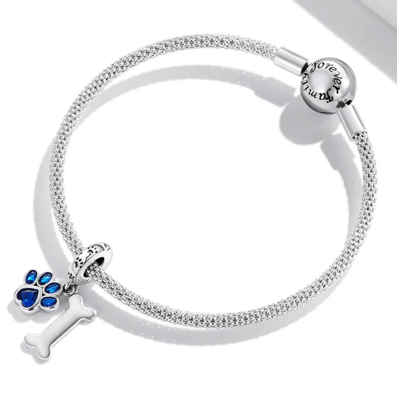 (imagem para) Pandora Style Dog Paw Bone Dangle - SCC2127 - Visualizar 3