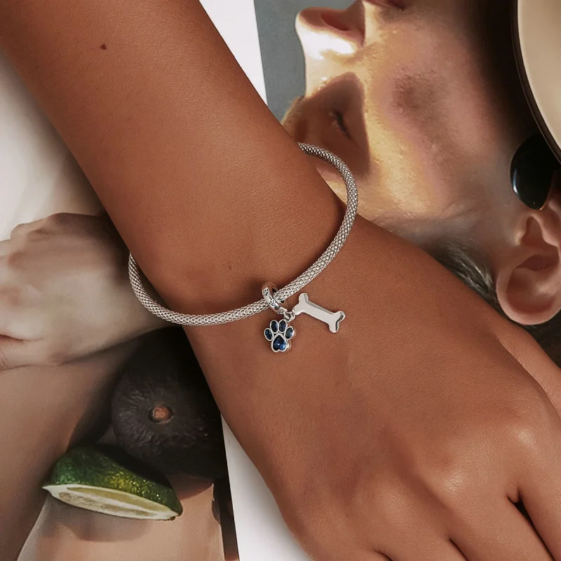 (imagem para) Pandora Style Dog Paw Bone Dangle - SCC2127 - Visualizar 5