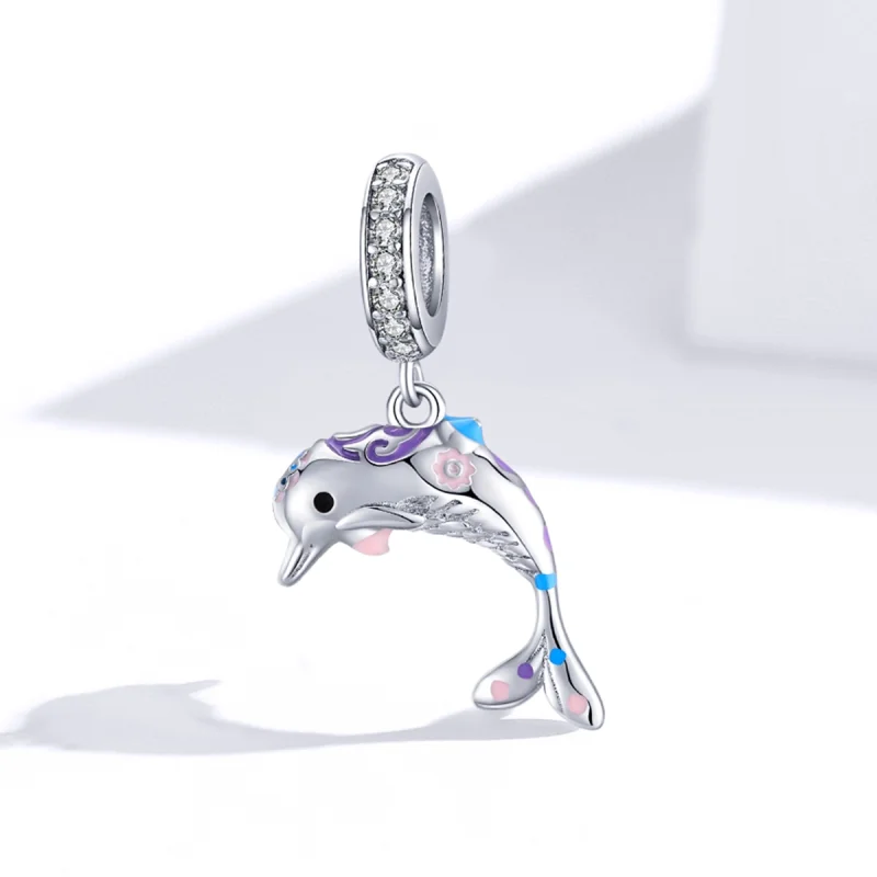 (imagem para) Pandora Style Dolphin Dangle - BSC159 - Visualizar 2