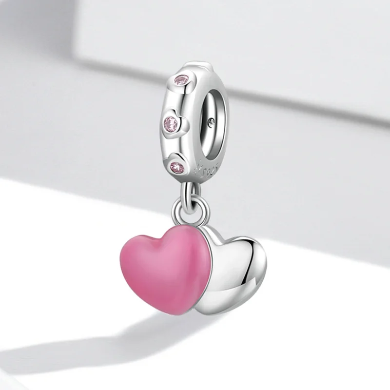(imagem para) Pandora Style Double Love Dangle - SCC2006 - Visualizar 2
