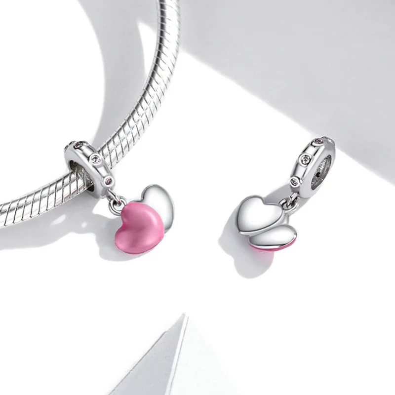 (imagem para) Pandora Style Double Love Dangle - SCC2006 - Visualizar 4