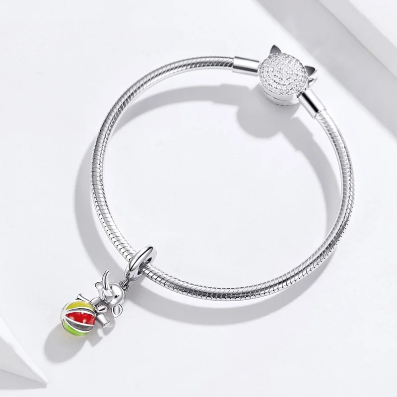 (imagem para) Pandora Style Elephant Dangle - BSC091 - Visualizar 3