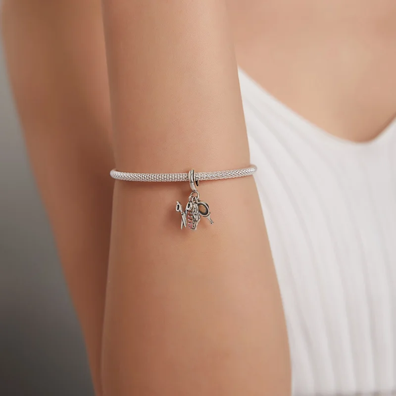 (imagem para) Pandora Style Exquisite Girl Suit Dangle - SCC1887 - Visualizar 5