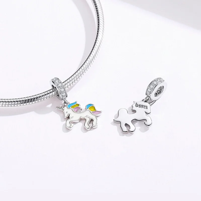 (imagem para) Pandora Style Fantasy Unicorn Dangle - BSC075 - Visualizar 4