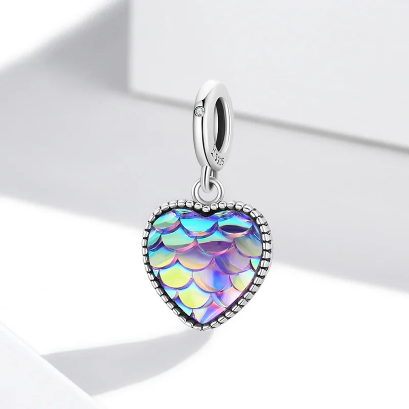 (imagem para) Pandora Style Fish Scale Heart Dangle - SCC2007 - Visualizar 2
