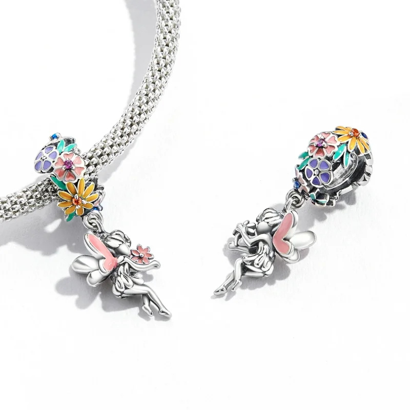 (imagem para) Pandora Style Flower Elf Dangle - BSC592 - Visualizar 3