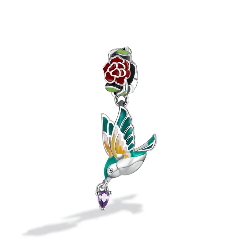 (imagem para) Pandora Style Flowers and Birds Dangle - SCC2195 - Visualizar 2