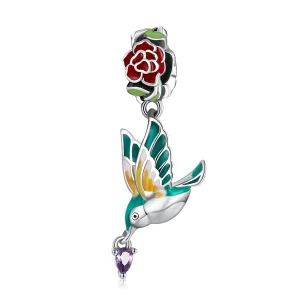 (imagem para) Pandora Style Flowers and Birds Dangle - SCC2195
