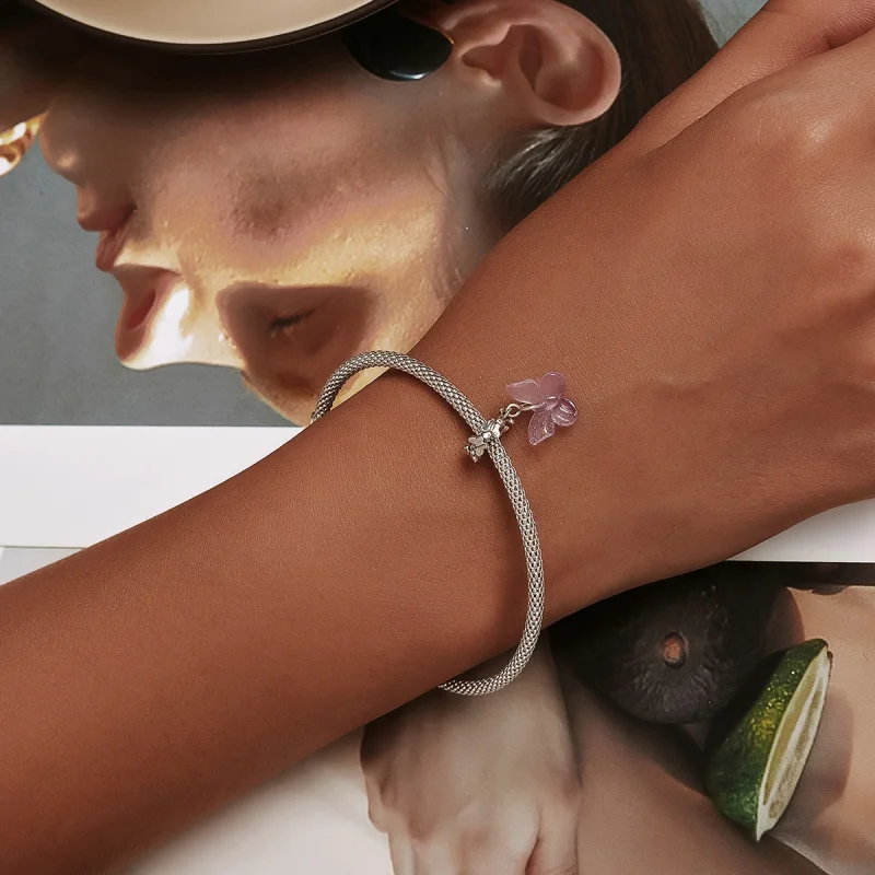 (imagem para) Pandora Style Glass Butterfly Dangle - SCC2087 - Visualizar 5