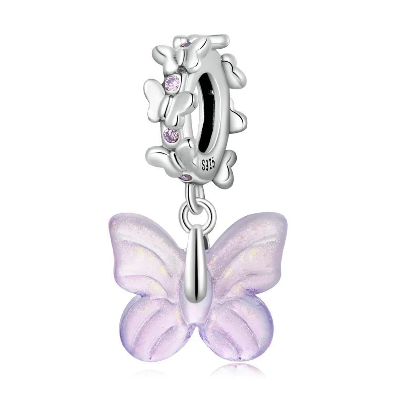 (imagem para) Pandora Style Glass Butterfly Dangle - SCC2087