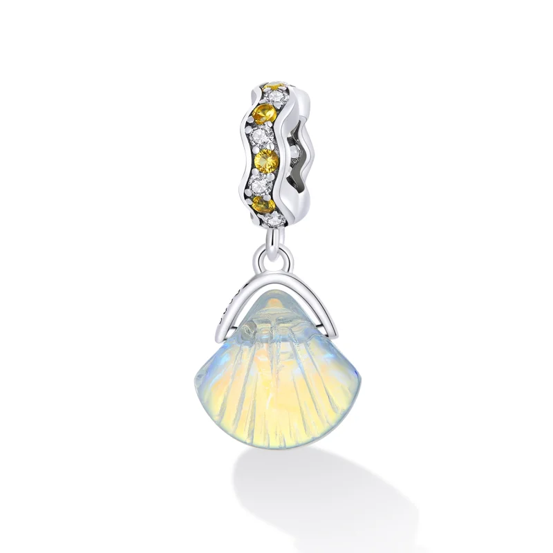 (imagem para) Pandora Style Glass Shell Dangle - SCC2211 - Visualizar 2