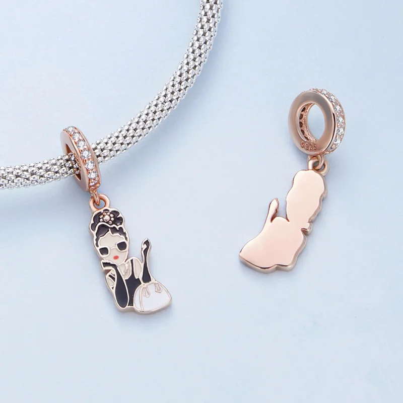 (imagem para) Pandora Style Goddess Hepburn Dangle - BSC641 - Visualizar 4