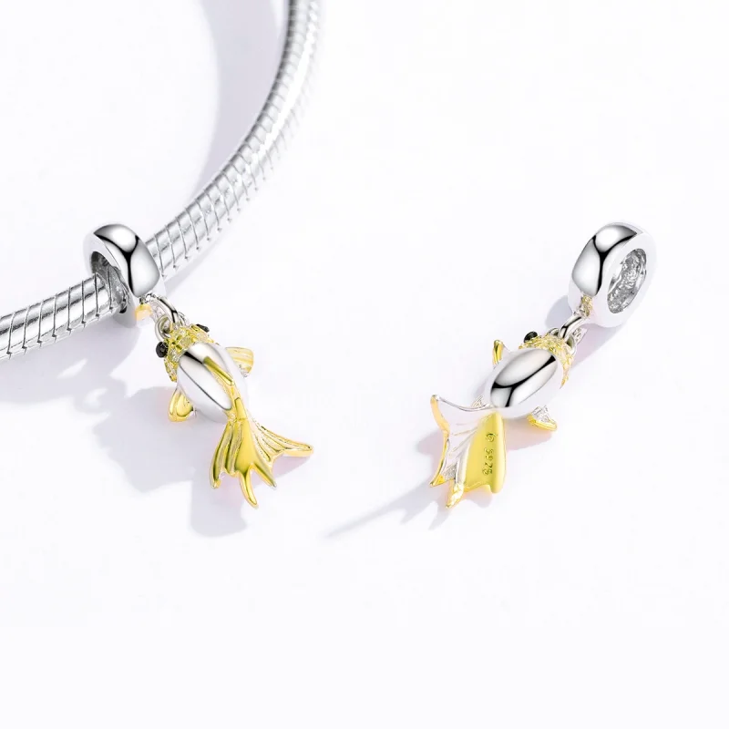 (imagem para) Pandora Style Golden Koi Dangle - BSC127 - Visualizar 4