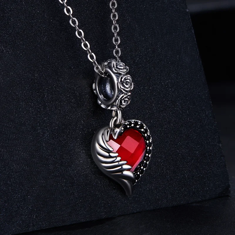 (imagem para) Pandora Style Heart of Roses Dangle - SCC2406 - Visualizar 2