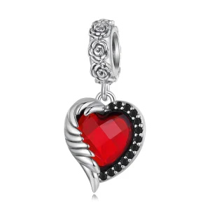 (imagem para) Pandora Style Heart of Roses Dangle - SCC2406