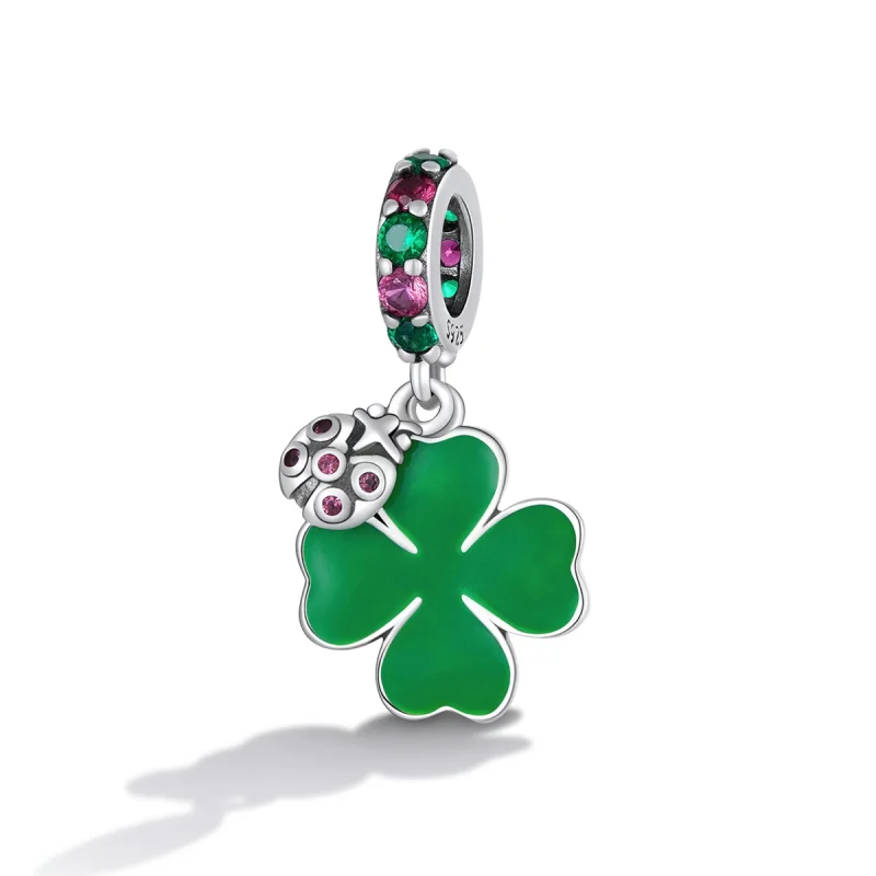 (imagem para) Pandora Style Ladybug Clover Dangle - SCC2187 - Visualizar 2