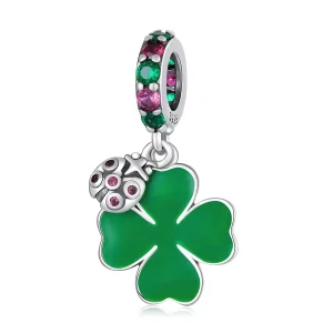 (imagem para) Pandora Style Ladybug Clover Dangle - SCC2187