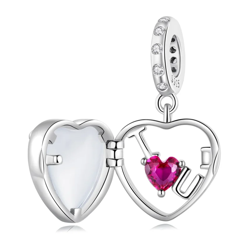 (imagem para) Pandora Style Locket I love you Dangle - BSC681
