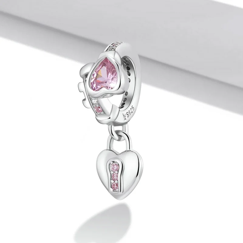 (imagem para) Pandora Style Love Lock Dangle - SCC2124 - Visualizar 2