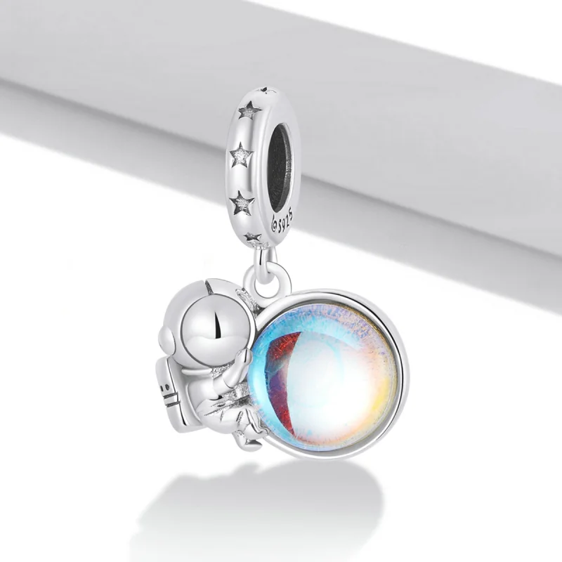 (imagem para) Pandora Style Lunar Astronaut Dangle - BSC581 - Visualizar 2