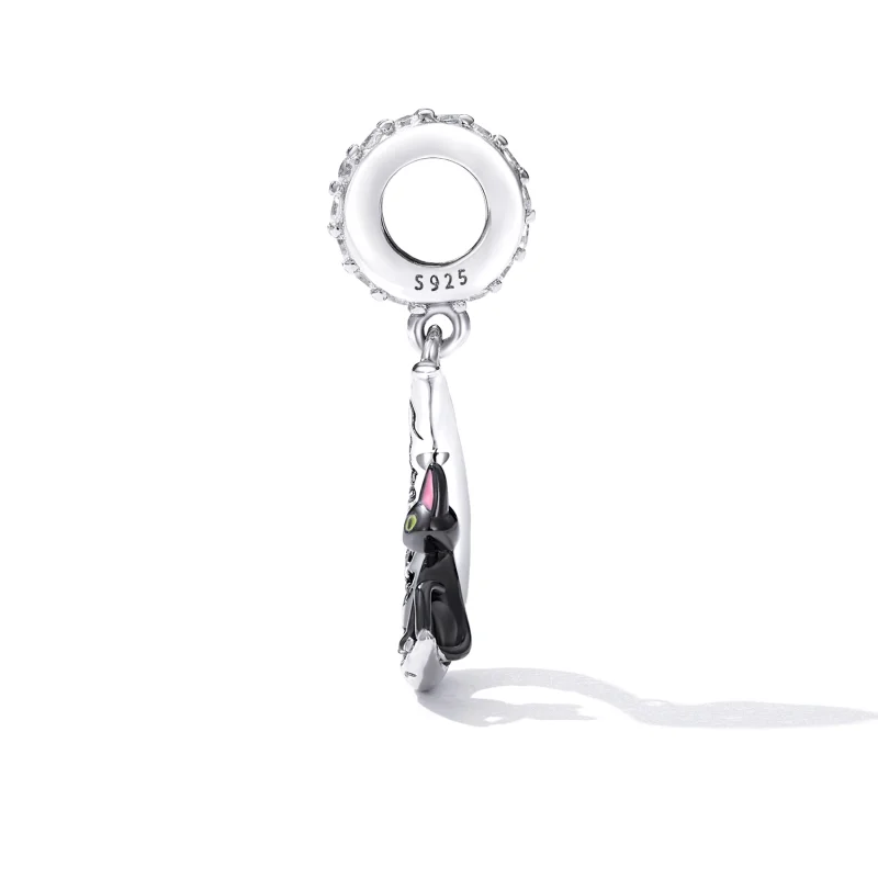 (imagem para) Pandora Style Moon Black Cat Dangle - SCC2218 - Visualizar 3