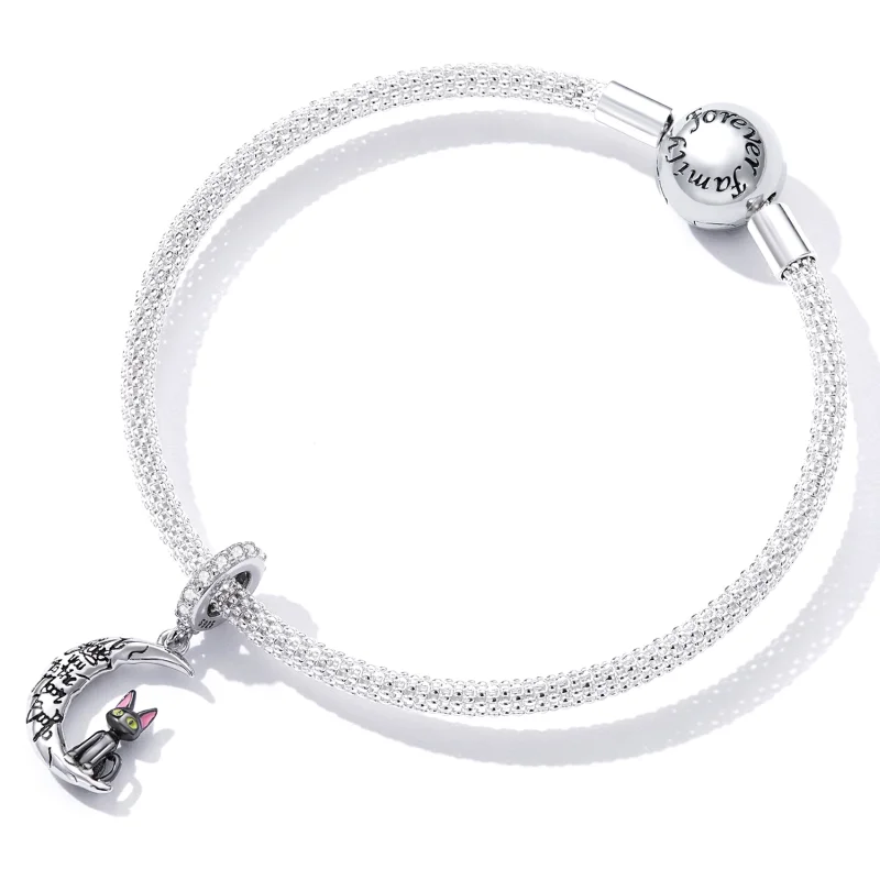 (imagem para) Pandora Style Moon Black Cat Dangle - SCC2218 - Visualizar 4